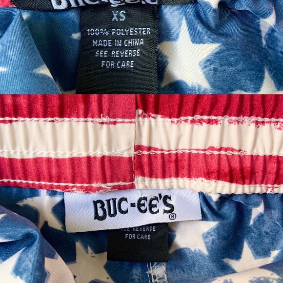 Buc-ee's Red White and Blue Stars and Striped Mini Shorts Women's size XS NWT - Picture 11 of 11